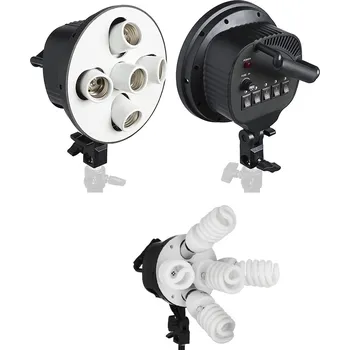 Sestava studiového vybavení Keramická fotolampa pro 5 úsporných žárovek