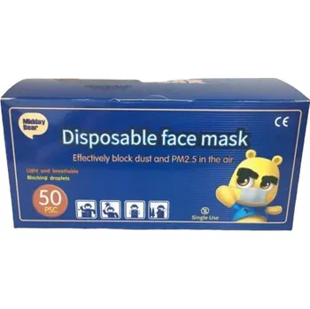 Midday Bear Jednorázová ochranná rouška 3-vrstvá 50 ks rouška Midday Bear Jednorázová ochranná rouška 3-vrstvá 50 ks