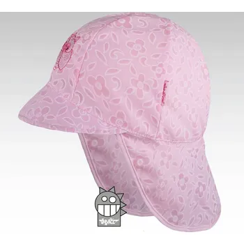 Kšiltovka Kšiltovka Dráče Sahara 09 lehká letní s krytím krku růžová s kytičkami velikost čepic: 52-54cm (5-7 let, RDX vel.5)