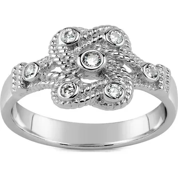 Prsten Keltský stříbrný prsten se zirkony