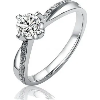 Šperk SILVEGO stříbrný originální prsten Florence se Swarovski® Zirconia