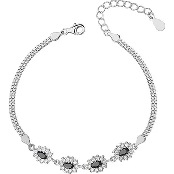 Náramek Olivie Stříbrný náramek BLACK 3941 Ag 925; ≤4,7 g.