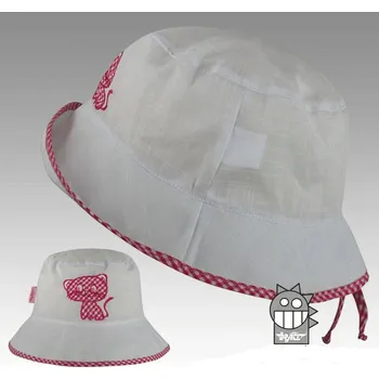 Kšiltovka DRÁČE Klobouček klobouk Havana 04 bílý s červenou kočičkou velikost čepic: 52-54cm (5-7 let, RDX vel.5)