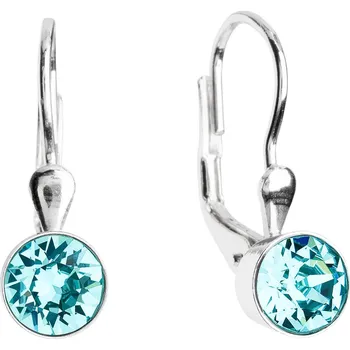 Náušnice EVOLUTION GROUP CZ Stříbrné náušnice s krystaly Crystals from Swarovski® Light Turquoise - 31112.3 Light Turquoise