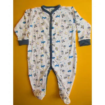 Kojenecký overall Arex, ČR Pyžamový overal dlouhý rukáv drobný motiv Barva: bílá+tmavěmodrá, Velikost: 62