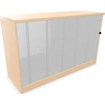 Policová skříň Kancelářská skříň - dveře žaluziové, v x š x h: 740 x 1200 x 445 mm, barva javor