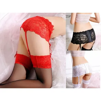 Podvazkový pás Krajkový podvazkový pás L-XL Barva: červená