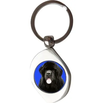 Přívěsek na klíče kolečko s potiskem Novofundlandský pes