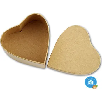 Folia - Max Bringmann Krabička papírová k dozdobení - srdce - 8 x 7,5 x 4 cm