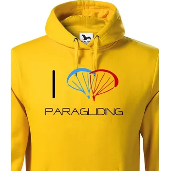Pánská mikina Pánská mikina I love paragliding, Barva Žlutá Bezvatriko.cz 1