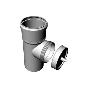 kanalizace Revizní T-kus DN 80,s odtokem kondenzátu, vertikální, plast