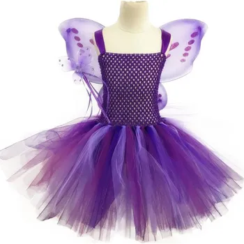 Karnevalový kostým Čína Holčičí kostým fialové šatičky pro víly Věk: 7T
