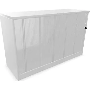 Policová skříň Kancelářská skříň - dveře žaluziové, v x š x h: 740 x 1200 x 445 mm, barva světle šedá