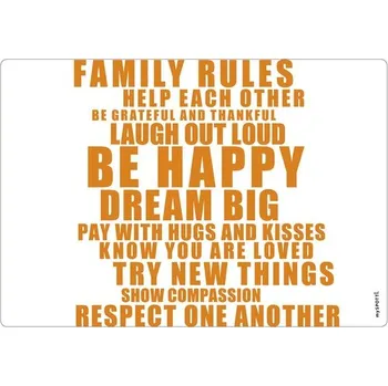 Obklad Obkladový panel do kuchyně mySPOTTI pop Pravidla rodiny 41x59 cm