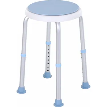 Koupelnové sedátko Otočná kulatá stolička do sprchy | modro-bílá