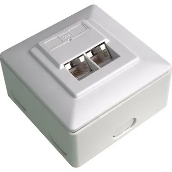Elektrická zásuvka Zásuvka PremiumCord 2xRJ45 na omítku, STP Cat5e stíněná