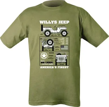 Chlapecké tričko Kombat Willys Jeep triko zelené M