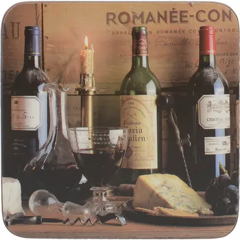 Podtácek Creative Tops, Anglie Creative Tops - Korkové podložky pod skleničky Vintage Wine 10,5*10,5 cm - 6 ks v sadě Velikost: 10,5x10,5