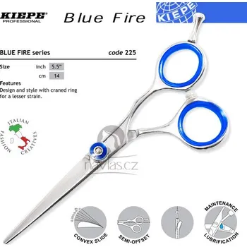 Kadeřnické nůžky Kiepe Blue Fire Series Profi kadeřnické nůžky 225/5,5"