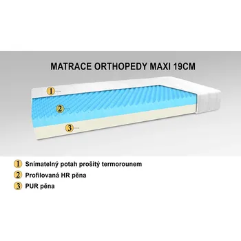 Matrace Nabytekmorava Luxusní matrace ORTHOPEDY MAXI 200x160x19cm
