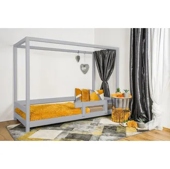 MAXIDO Dětská postel domeček Vali 180x80 šedá (Český výrobek)