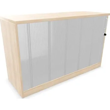 Policová skříň Kancelářská skříň - dveře žaluziové, v x š x h: 740 x 1200 x 445 mm, barva akácie