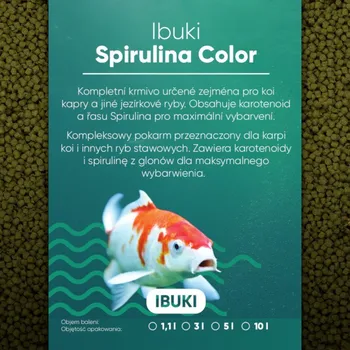 Krmivo pro rybičky Ibuki Spirulina Color 6 mm 10 l (3800 g)