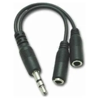 Audio redukce kabelová audio rozdvojka jack 3,5mm(M) - 2x 3,5mm(F) ,stereo, černá