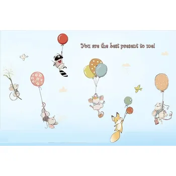 Samolepící dekorace Dětské samolepky na zeď Létající zvířátková parta