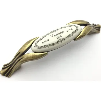 Nábytek Tulip VINTAGE staromosaz/porcelán s motivem 96 mm