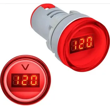 Voltmetr panelový AD16-22DSV, MP 60-500VAC, červený
