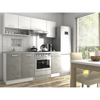 Kuchyňská linka Nábytek PEGAS s.r.o. Kuchyňská linka Luigi II 180/120 bílá/beton