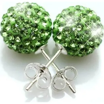 Náušnice Krásné náušnice s kamínky - zelené