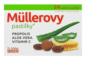 Přírodní produkt Dr. Müller Pharma Müllerovy pastilky s propolisem a Aloe vera 24 ks