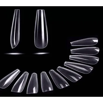 Umělé nalepovací nehty 100 kusů v úložném boxu - transparentní