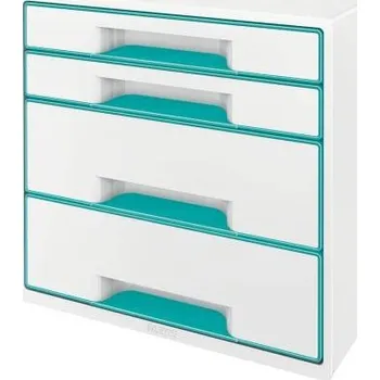 Archivační box Box zásuvkový Leitz WOW, 4 zásuvky, ledový modrý