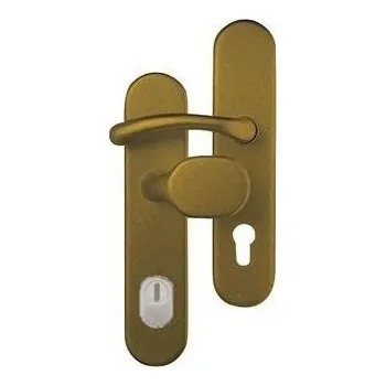 Dveřní kování M&T Bezpečnostní kování Burak Sicura, Ms mosaz natural, madlo/klika L 92 mm