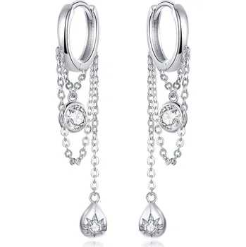 Náušnice Elenys stříbrné dlouhé náušnice Princezniny řetízky