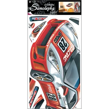 Samolepící dekorace Samolepky na zeď červené auto 60x32cm