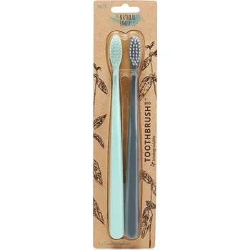 Zubní kartáček Jack N´ Jill BIO zubní kartáček pro dospělé 2 ks The Natural family Mátový + Šedý
