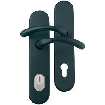 Dveřní kování M&T Bezpečnostní kování Burak Sicura, TiN-K titan černá mat, klika/klika R 90 mm