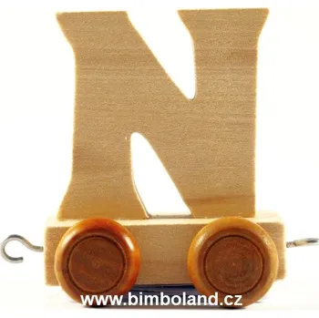 Dřevěná hračka Bino Vagónek N - hnědá kolečka