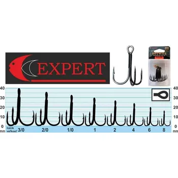 Rybářský háček Trojháček s protihrotem 1215 černý č.2 6ks