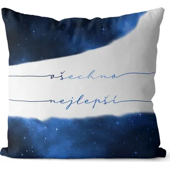 Dekorativní polštářek Polštář Všechno nejlepší - Vesmír (Velikost: 40 x 40 cm)