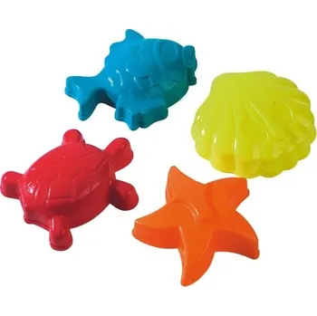 Hračka na písek Androni Bábovičky 12 cm mořská zvířátka - 4 ks