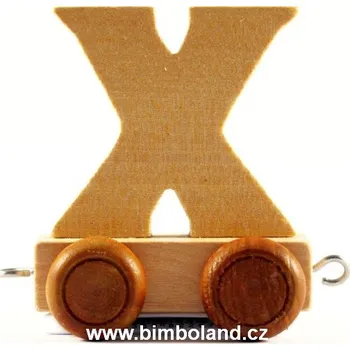 Dřevěná hračka Bino Vagónek X - hnědá kolečka