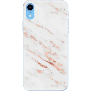 Pouzdro na mobilní telefon Odolné silikonové pouzdro iSaprio - Rose Gold Marble - iPhone XR