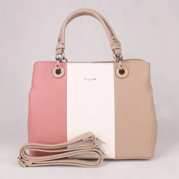 Tříoddílová růžová kabelka do ruky David Jones CM5618A