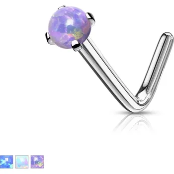 Piercing Piercingate Piercing do nosu PNO00258 - Barva/Motiv: Bílá, Délka tyčky: 6 mm, Kuličky: 2 mm, Průměr tyčky: 0,8 mm