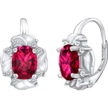 CARISSA stříbrné náušnice se syntetickým červeným rubínem